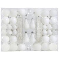 sada vánočních koulí 90-dílná sada - bílá, plast - Mömax