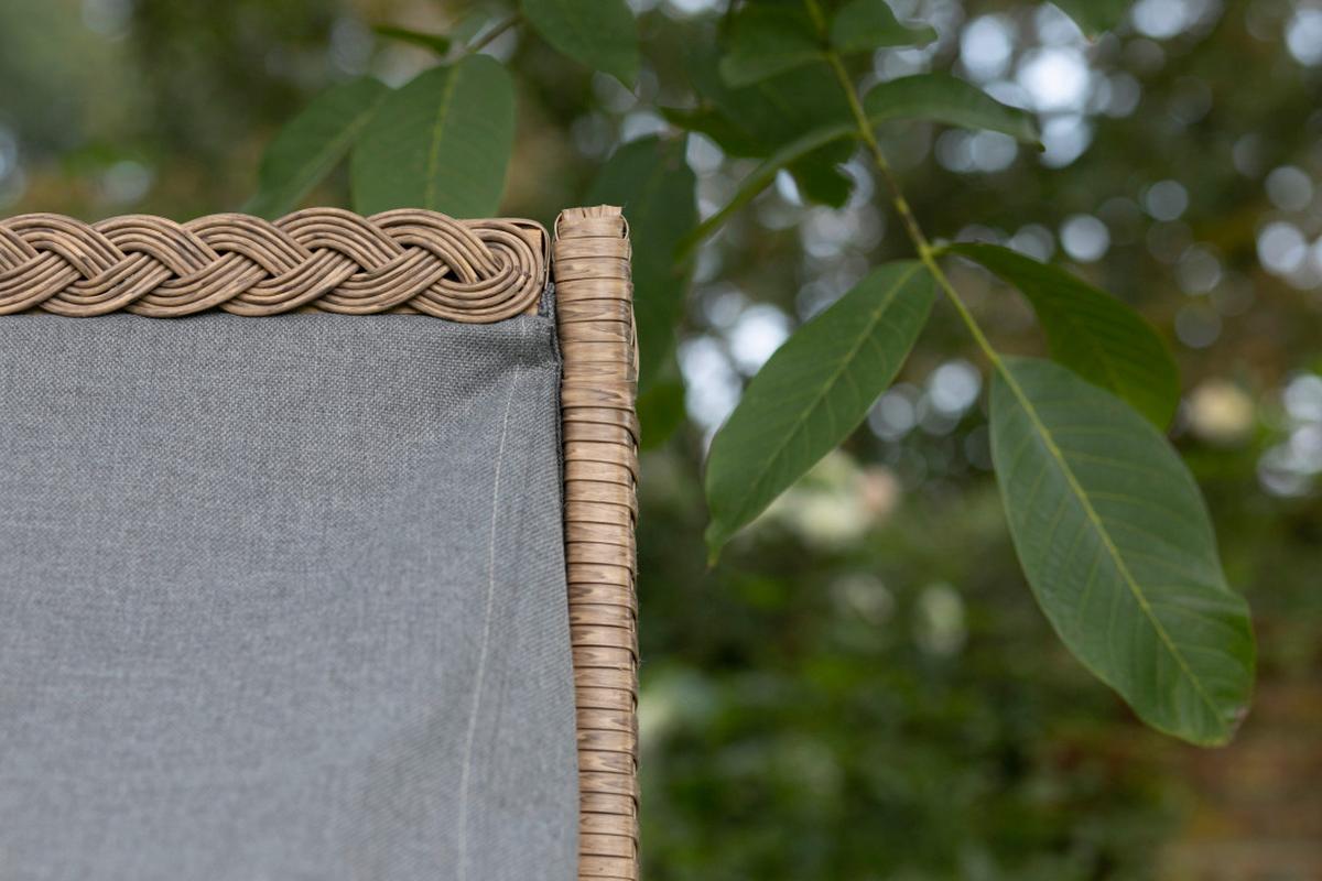 Strandkorb Trend 45 Pe Walnut Des. 751 - Beige/Grau, Basics, Holz/Textil (120/155/80cm)