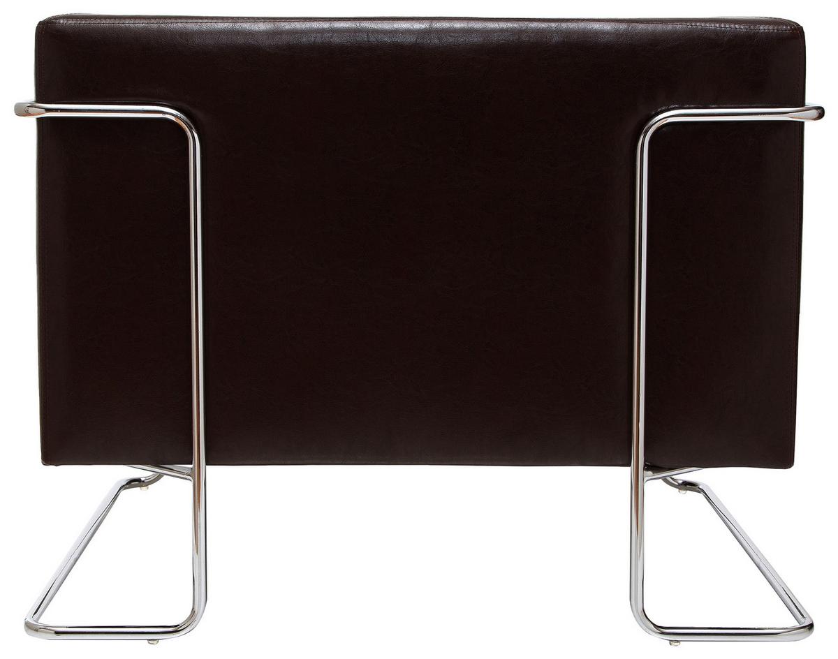 Designsessel Curacao Dunkelbraun - Chromfarben/Dunkelbraun, MODERN, Textil (88/74/74cm) - MID.YOU