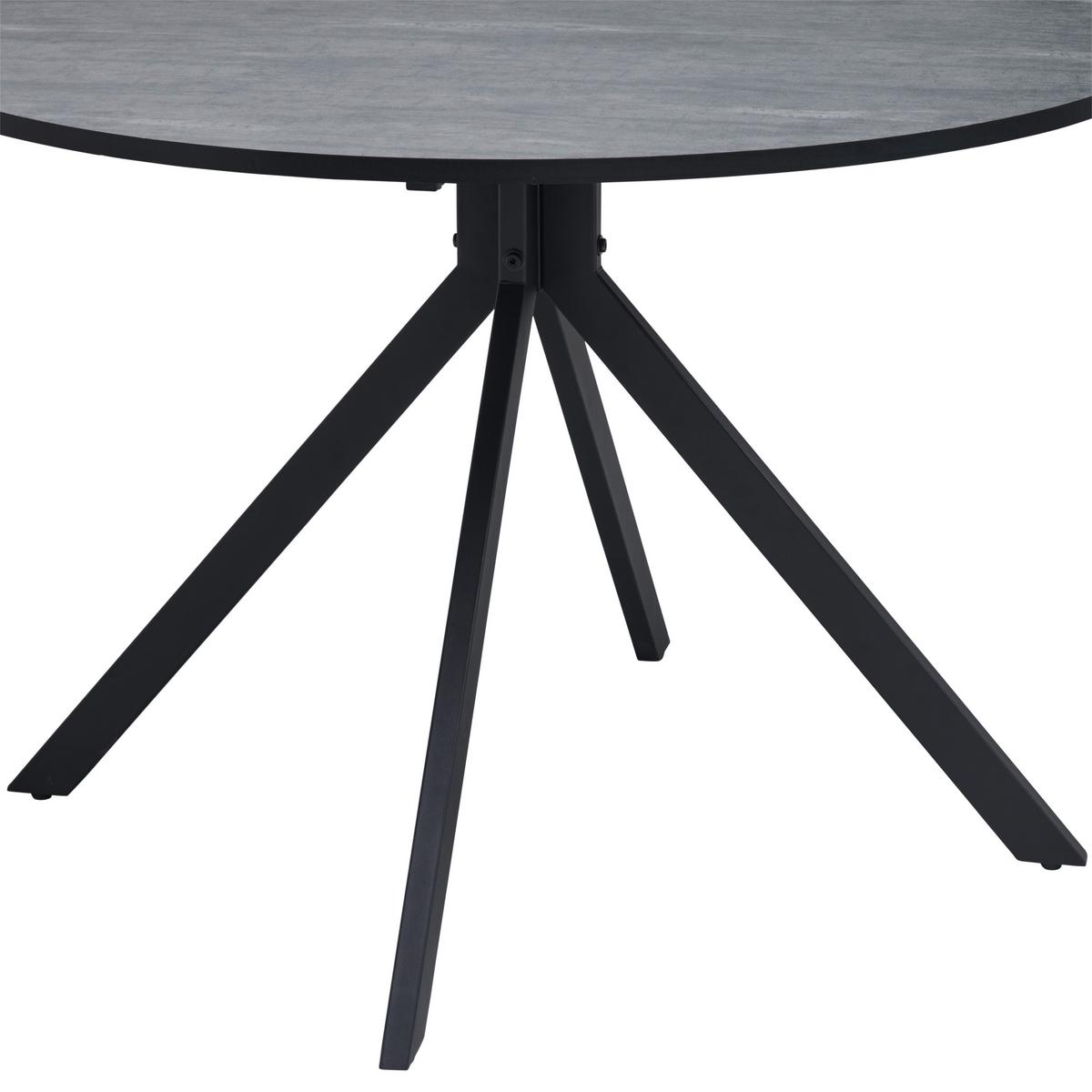 Esstisch Lennox Mdf Melamin Grau, B: 110 Cm - Schwarz/Grau, KONVENTIONELL, Holzwerkstoff/Metall (110/110/76cm) - MID.YOU