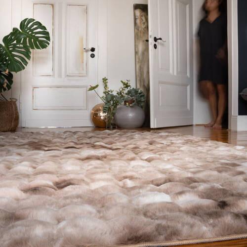 Fellteppich My Camouflage - Taupe, KONVENTIONELL, Textil (40/60cm) - Obsession