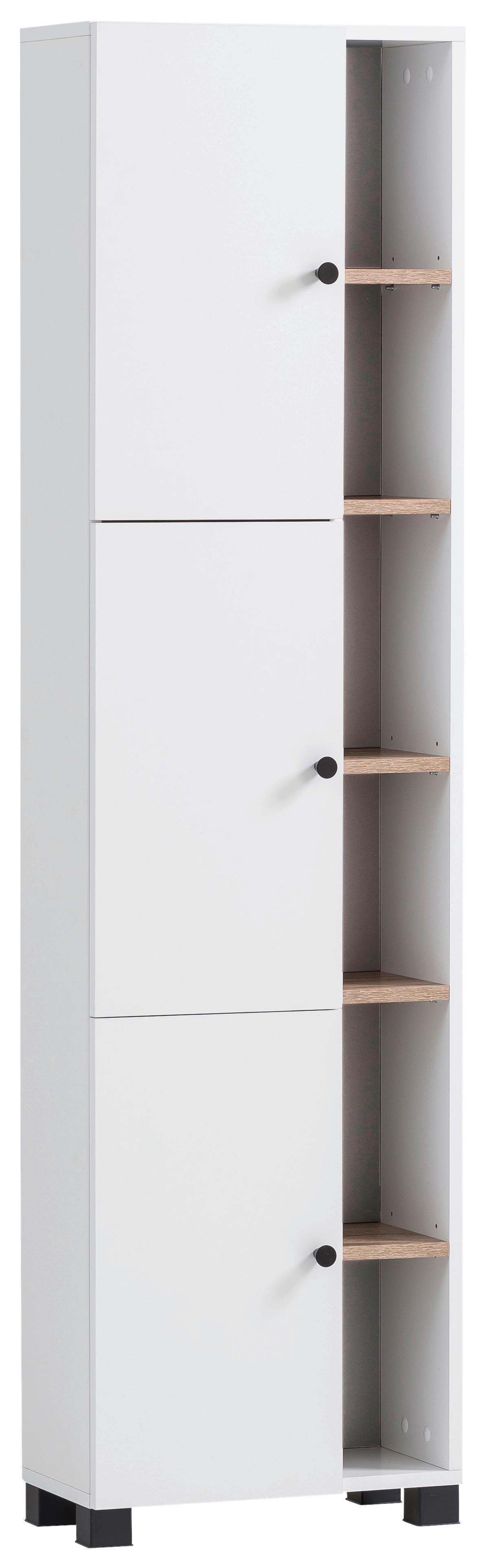 Hochschrank Balto - Schwarz/Weiß, MODERN, Holzwerkstoff (45/168/23,4cm) - MID.YOU