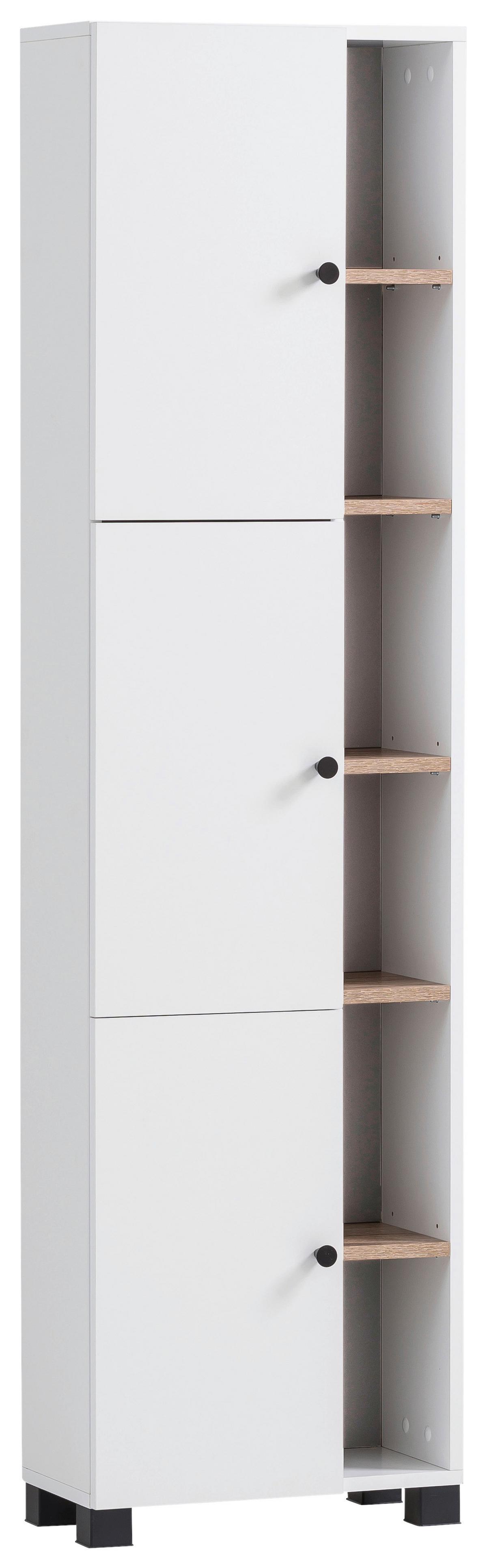 Hochschrank Balto - Schwarz/Weiß, MODERN, Holzwerkstoff (45/168/23,4cm) - MID.YOU