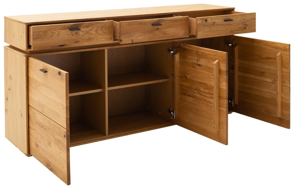 Sideboard Echtholz B: 183 cm Como Wildeiche - Wildeiche, Natur, Holz/Holzwerkstoff (183/90/44cm) - MID.YOU