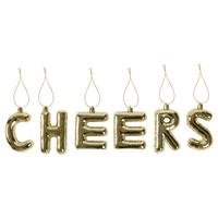 Vianočná ozdoba CHEERS - zlatá, plast - Mömax