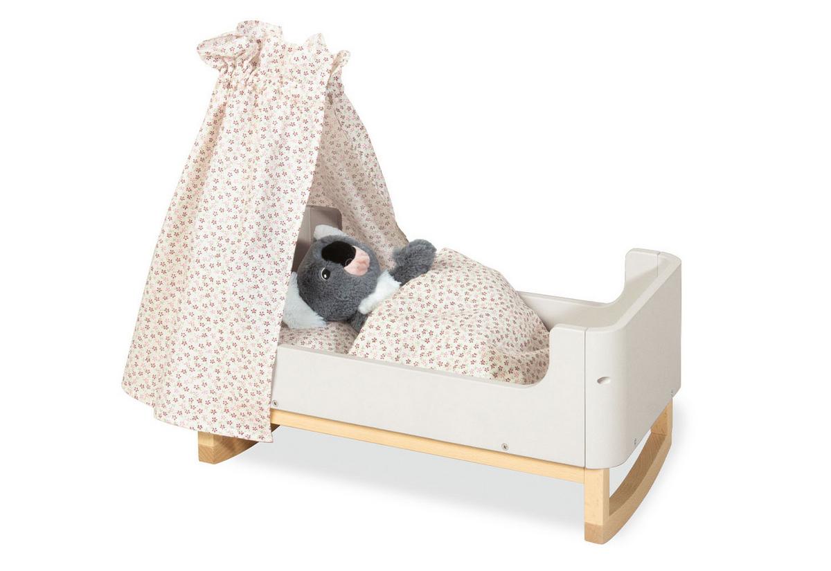 Puppenwiege Holz Buche LxBxH: 50x26x24 cm - Beige/Naturfarben, Basics, Holz (50/26/24cm) - Pinolino