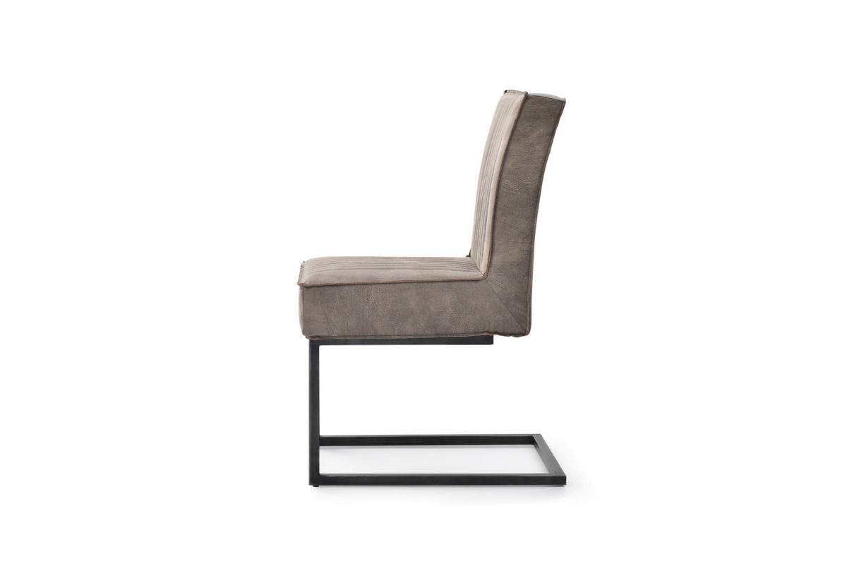 Schwinstuhl Jonna Textil Taupe, B: 47 cm - Taupe/Schwarz, KONVENTIONELL, Textil/Metall (47/92/70cm)