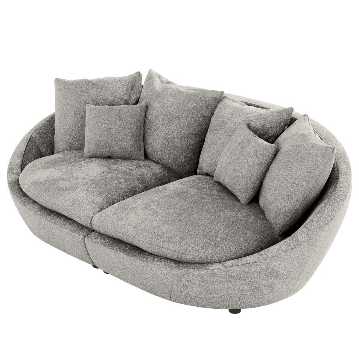 Bigsofa Maui, Dunkelgrau B: 280 Cm - Dunkelgrau/Schwarz, MODERN, Textil (280/87/131cm) - Trendmanufaktur