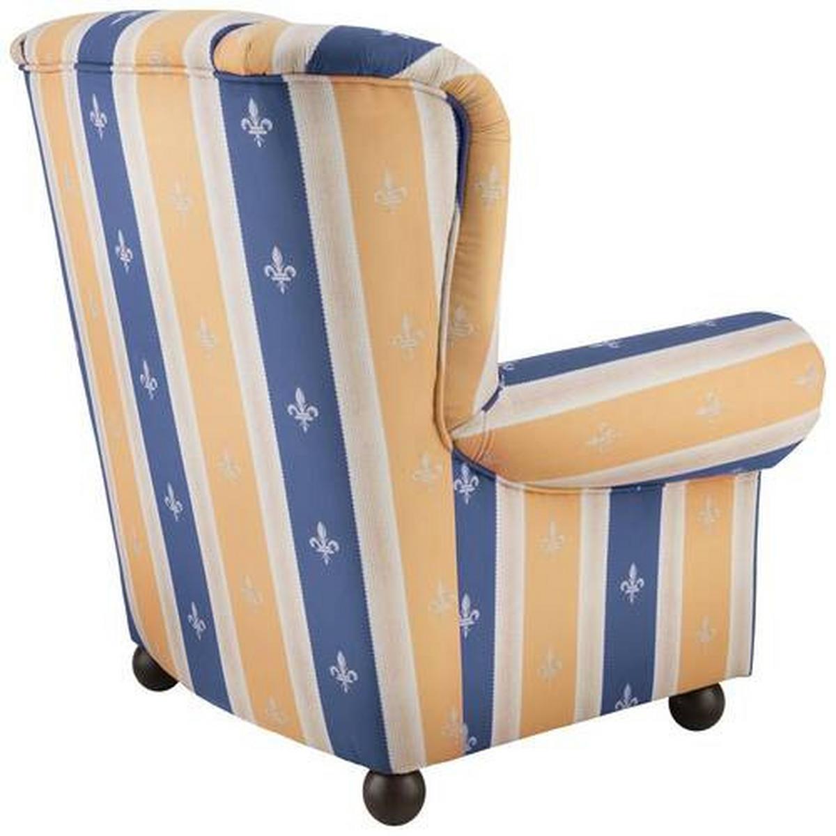 Ohrensessel Torello Blau B: 92 Cm - Wengefarben/Blau, KONVENTIONELL, Textil (92/102/89cm) - Livetastic