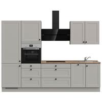 Kuchynská linka 300 cm, kamenná sivá supermatná - čierna/sivá, Modern, kov/kompozitné drevo (300cm) - Nobilia