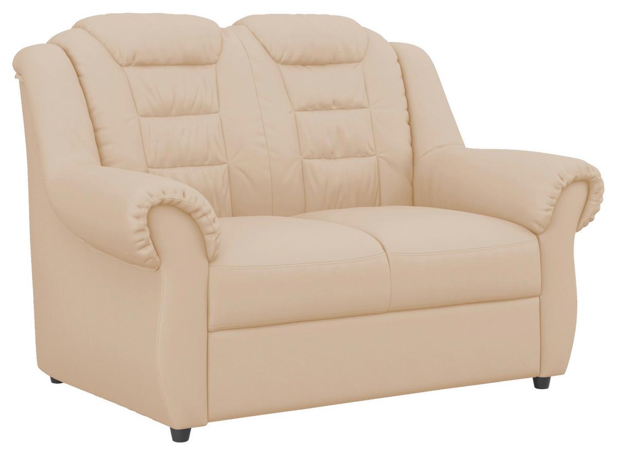 2-sitzer-sofa Boston Beige Lederlook - Beige/Schwarz, KONVENTIONELL, Textil (145/102/101cm) - Livetastic