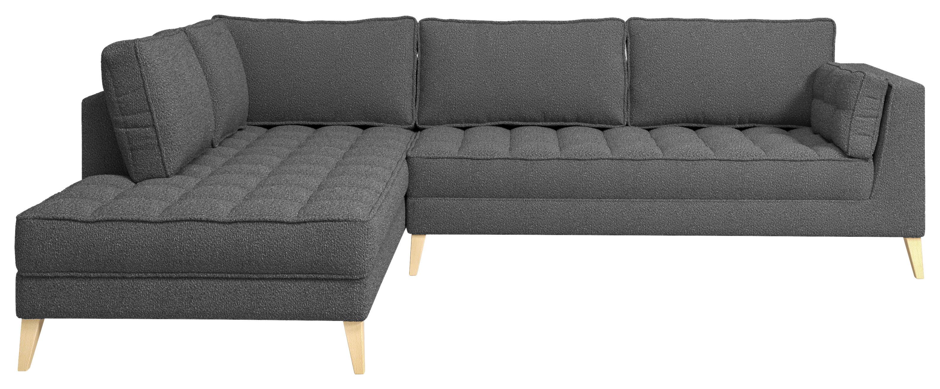 Ecksofa Doti - Schwarz/Naturfarben, Design, Textil (204/310cm) - MID.YOU