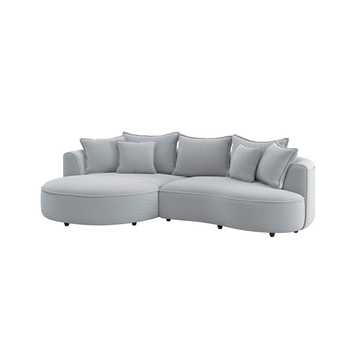 Ecksofa Levi - Grauweiß/Schwarz, MODERN, Textil (168/287cm)