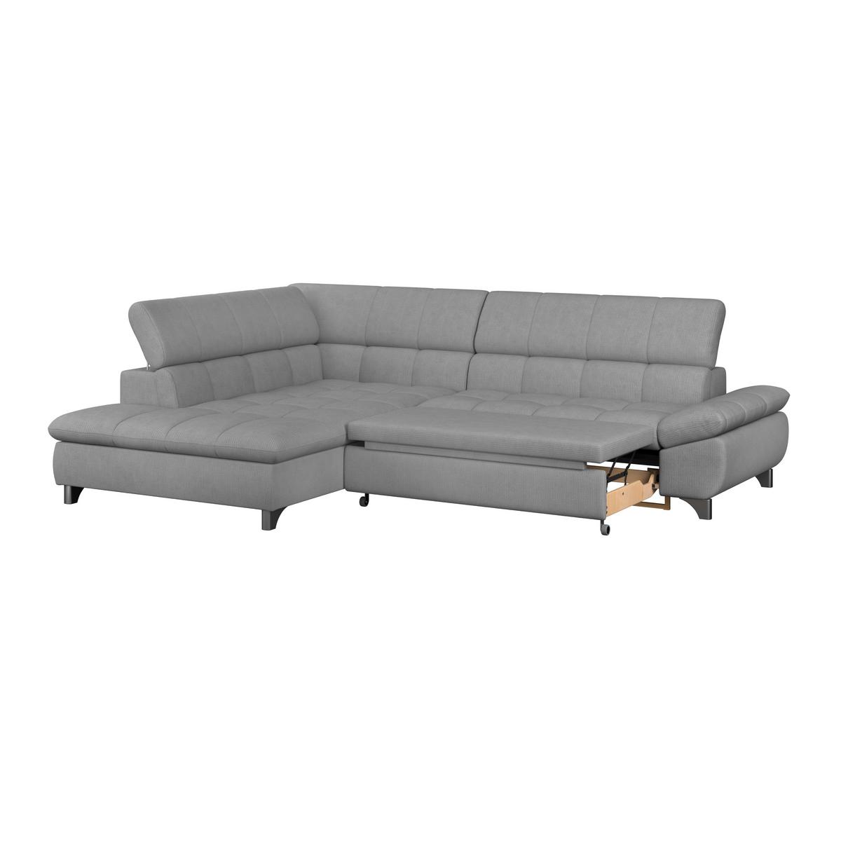 Ecksofa Gemini Grau, B: 234cm - Chromfarben/Grau, KONVENTIONELL, Textil (234/312cm)