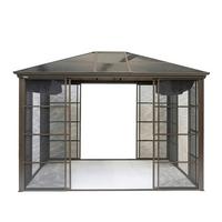 Pavillon Castel 362x297 cm Wetterfest - Bronzefarben, Basics, Kunststoff/Metall (362/283/297cm)