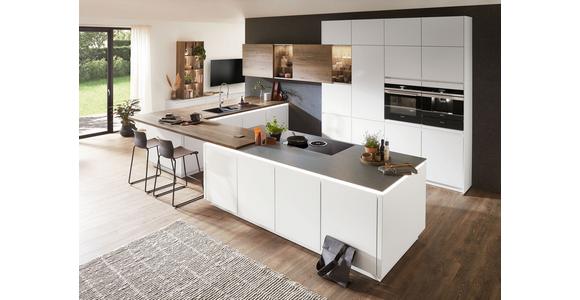 Einbauküche Fontana Frei Planbar Modern, Grifflos - Eichefarben/Anthrazit, MODERN, Holzwerkstoff - Vertico