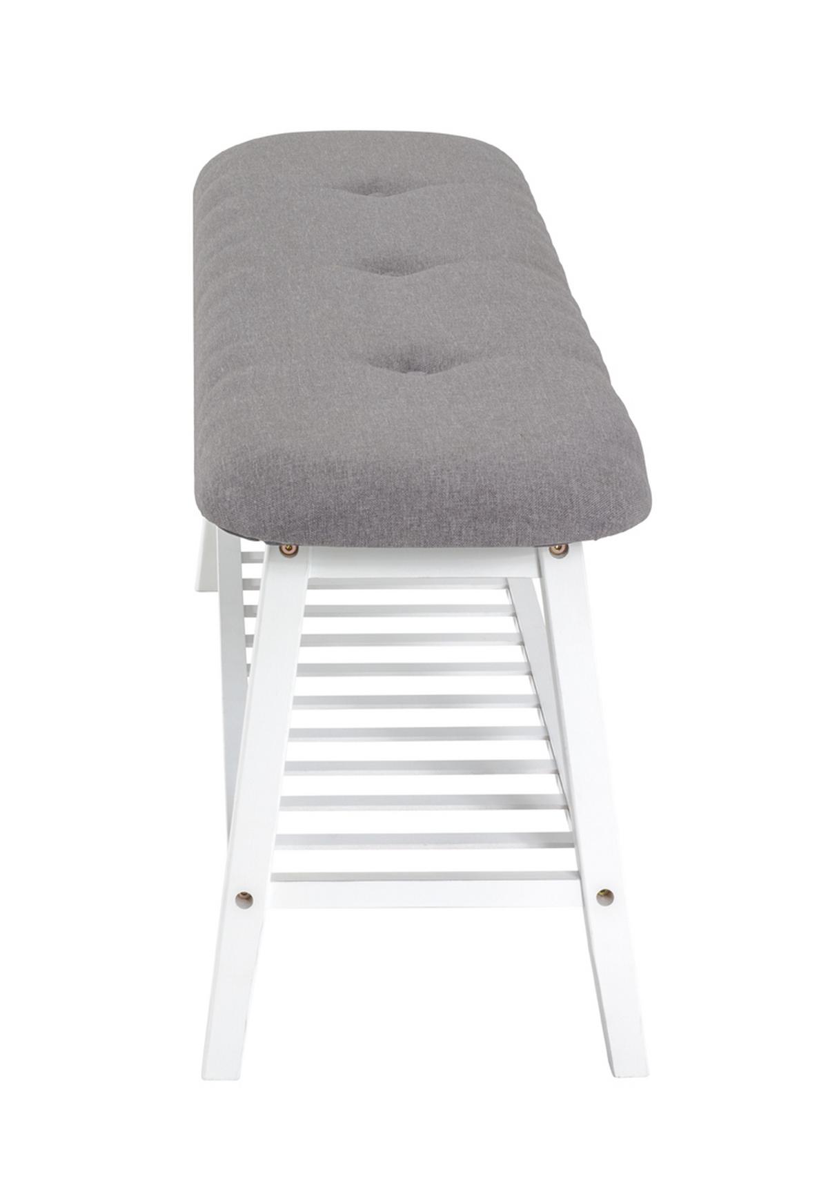 Lavica NICOLE sivá/biela - sivá/biela, Basics, textil/prírodné materiály (100/44/30cm)