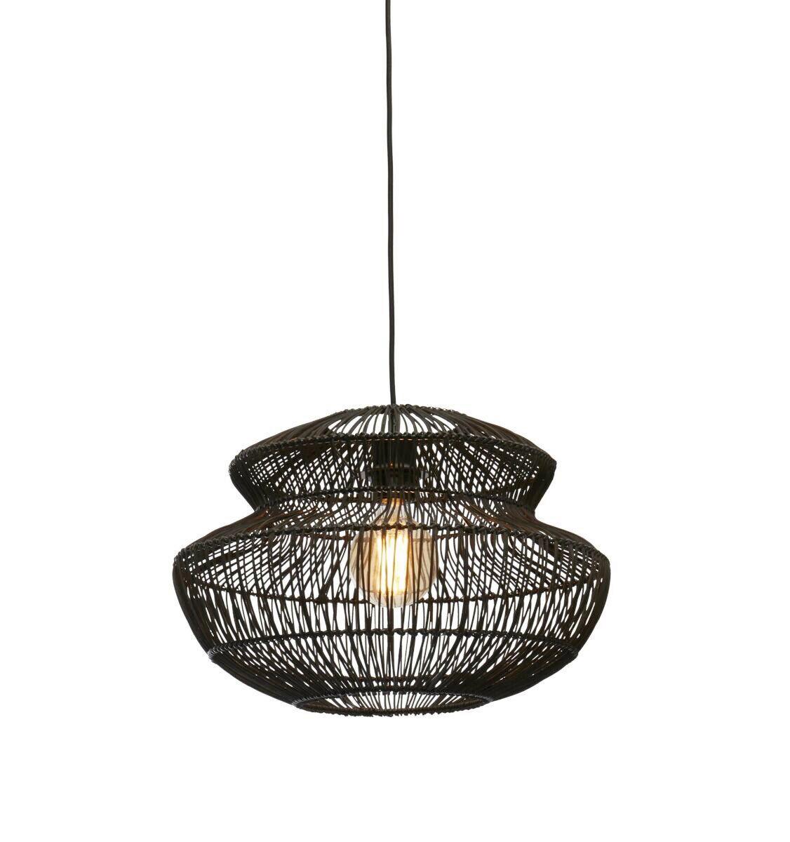 Hängeleuchte Zanzibar/H40/B - Schwarz, Trend, Naturmaterialien (40/30cm) - Good & Mojo