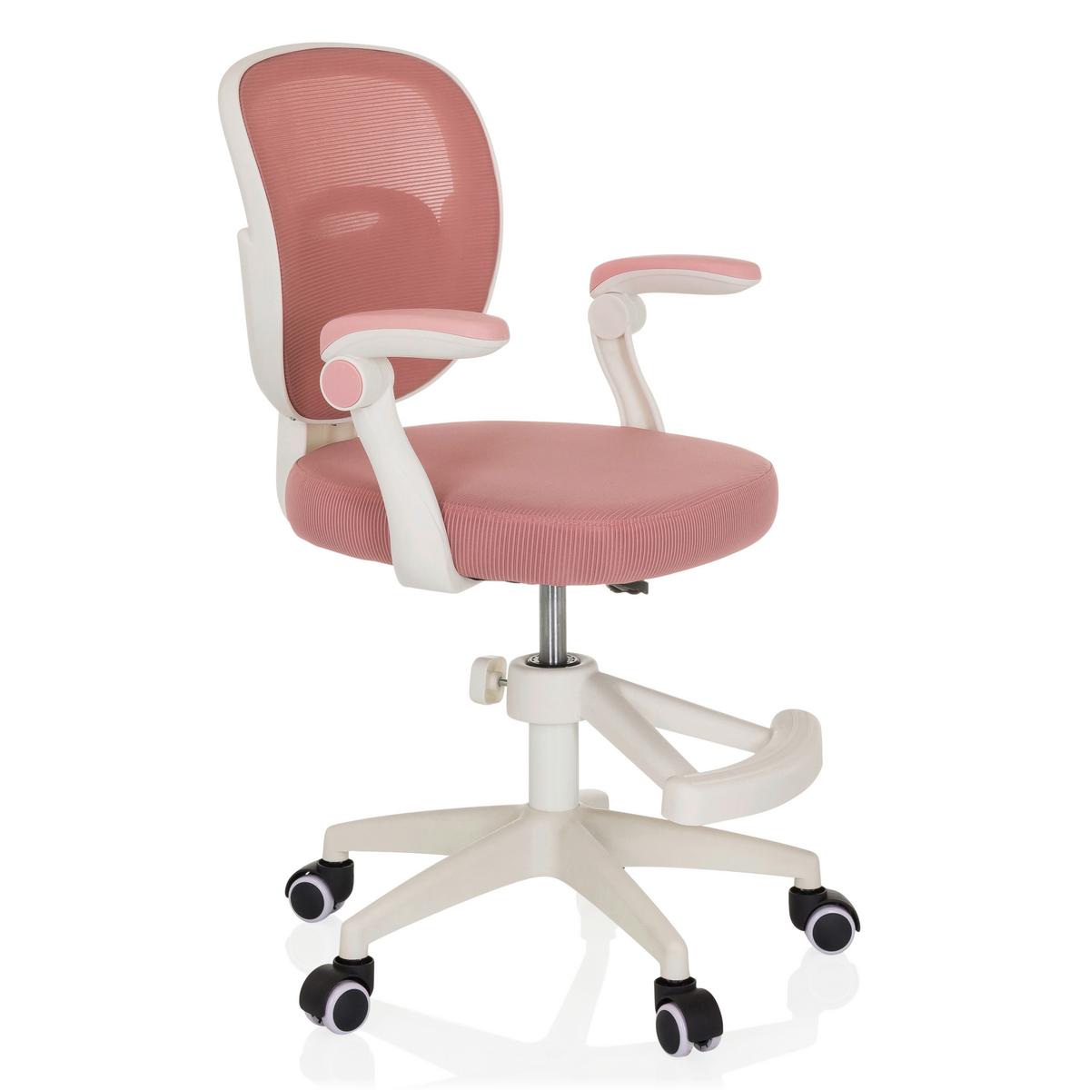 Jugenddrehstuhl Miko W Eco Rosa B: 61 cm - Rosa/Weiß, MODERN, Kunststoff/Textil (61/84-97/55cm) - MID.YOU