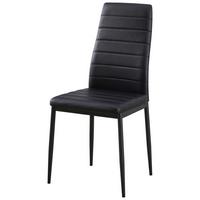 Vierfußstuhl Franzi Schwarz Lederlook - Schwarz, KONVENTIONELL, Textil/Metall (42/95/51cm)