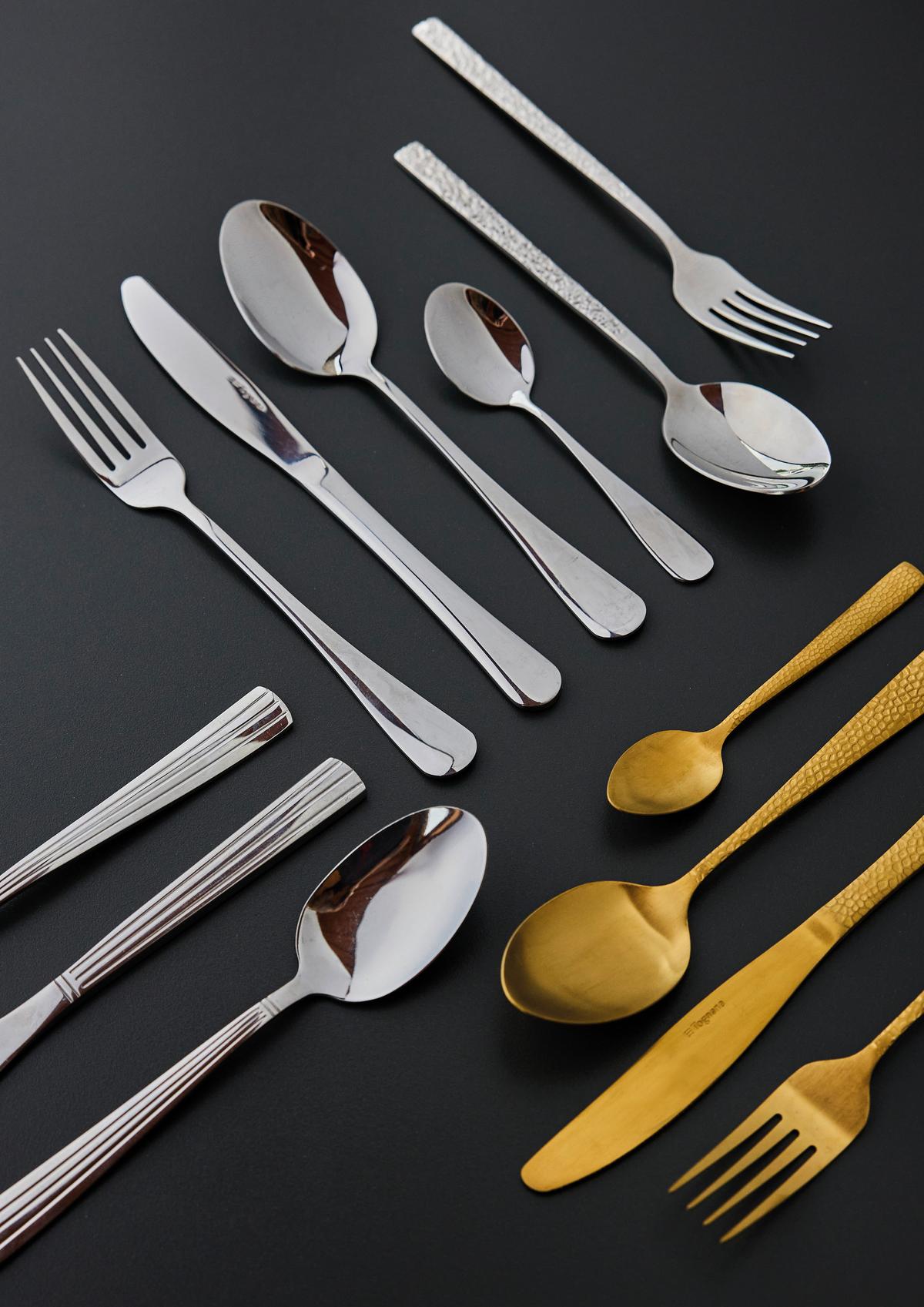 Besteckset Antony 24--Teilig. Edelstahl - Edelstahlfarben, Basics, Metall - Tognana