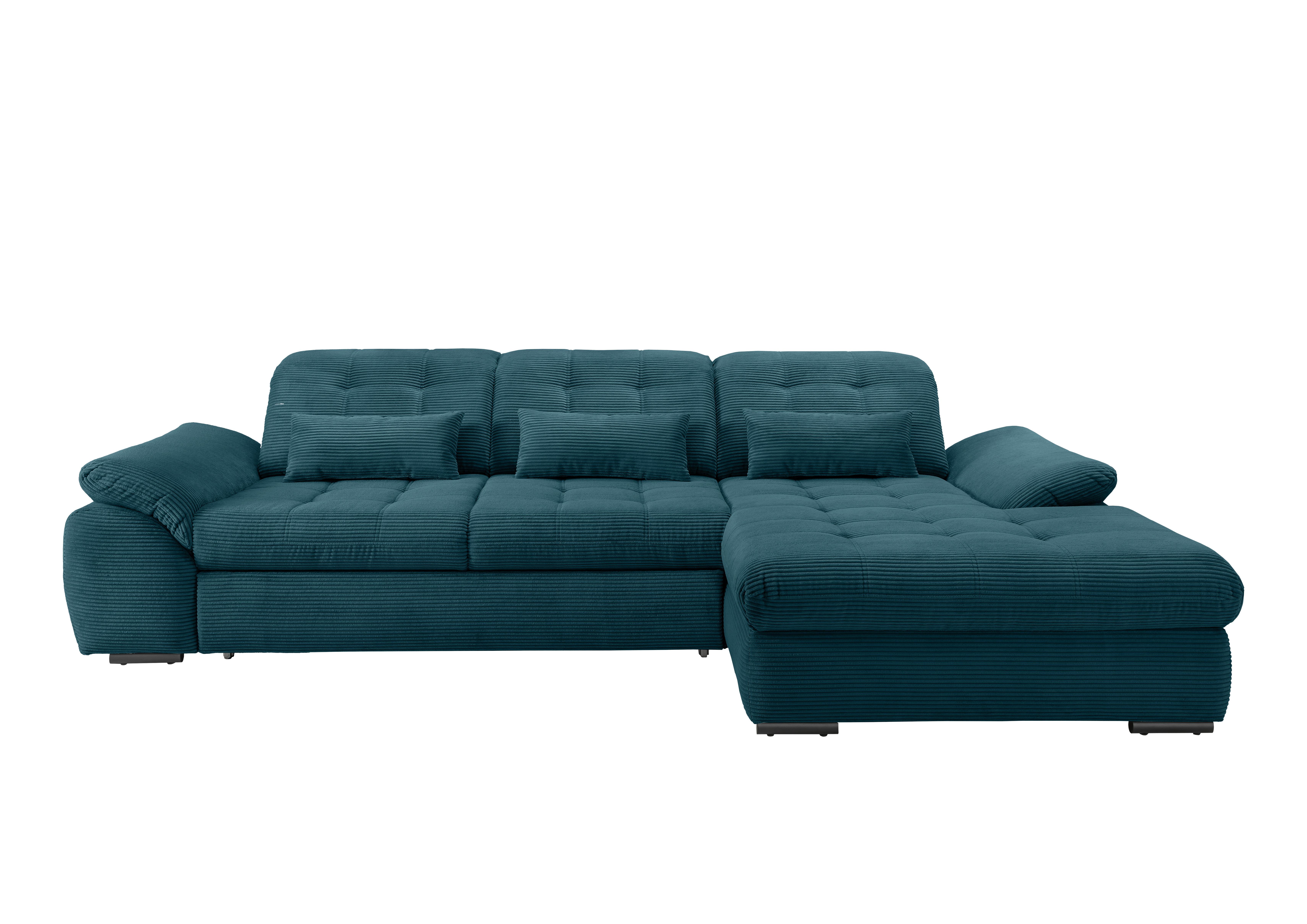Ecksofa mit Bettkasten Rigatti Petrol S: 314x184 cm - Petrol/Schwarz, MODERN, Textil (314/184cm) - Livetastic