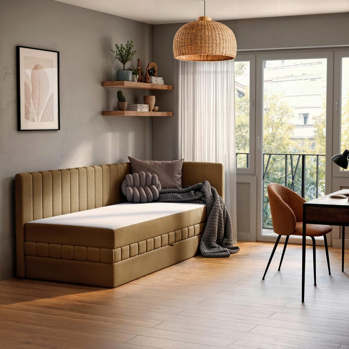 Schlafsofa Roma, Gelb B: 212 Cm - Gelb/Schwarz, Design, Holz/Holzwerkstoff (212/83/99cm) - MID.YOU