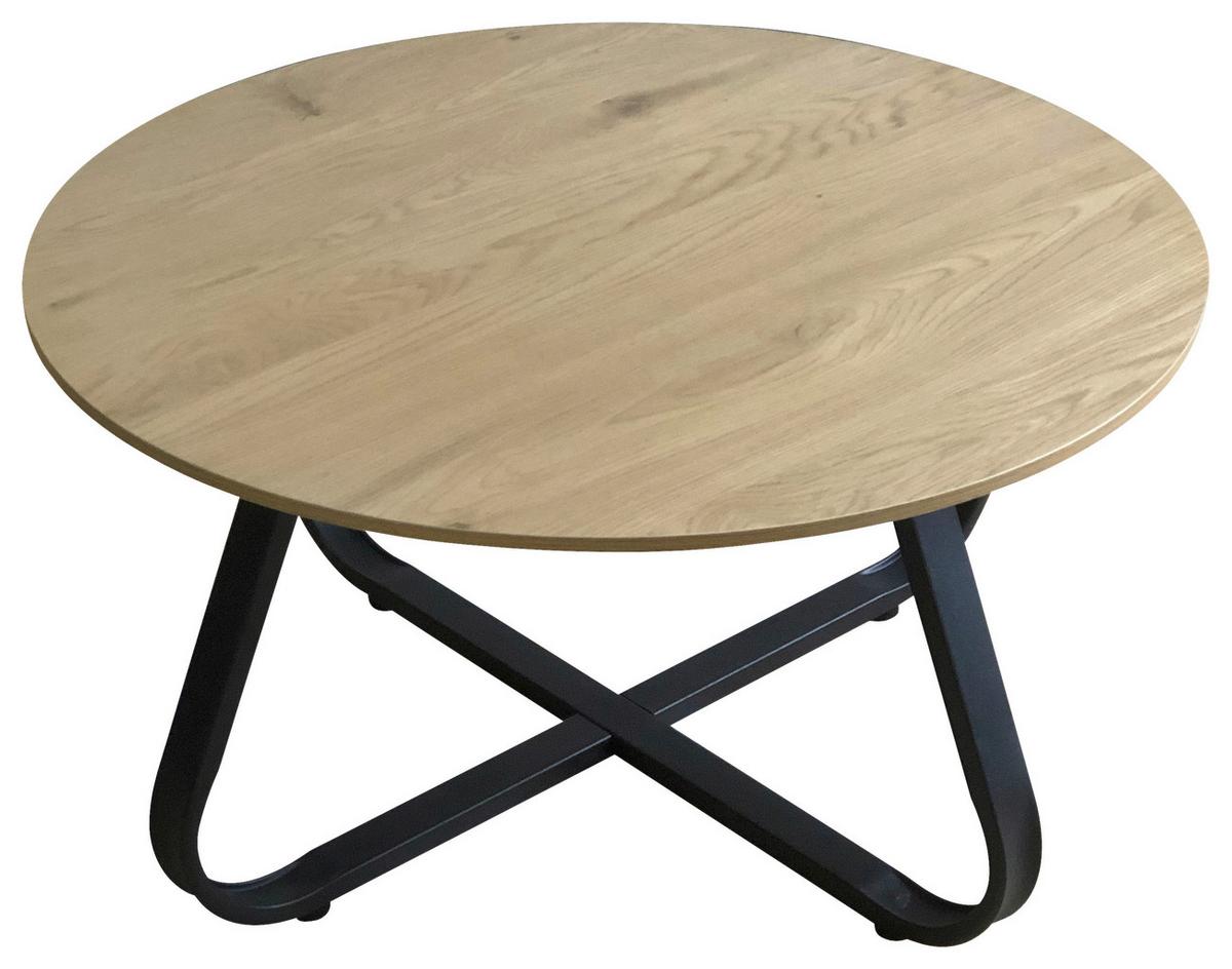 KONFERENČNÝ STOLÍK LENNOX - čierna/prírodná farba, Modern, kov/kompozitné drevo (80/38cm) - Mömax