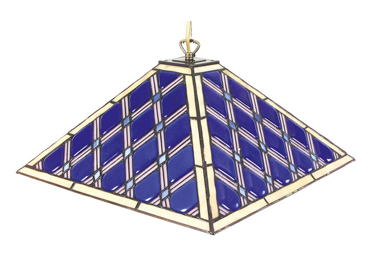 Hängeleuchte Tiifany Pyra H: 111cm 1-Flammig, Dimmbar - Blau, Natur, Glas/Metall (40/40/111cm) - Näve