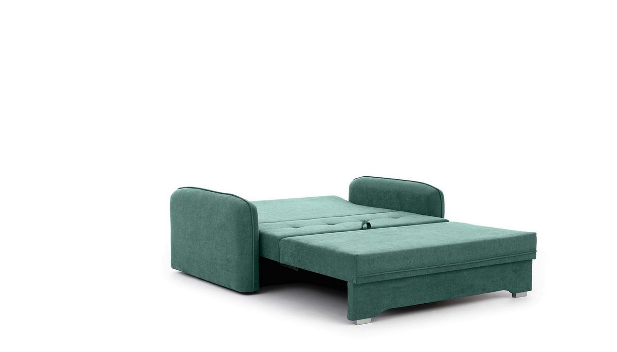 Schlafsofa Laine Mintgrün B: 155 cm - Silberfarben/Mintgrün, Design, Textil (155/105/75cm) - MID.YOU