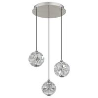 LED-Hängeleuchte Virina D:42cm Klar Schwarz Chromfarben - Klar/Chromfarben, KONVENTIONELL, Glas/Kunststoff (42/15cm) - Globo