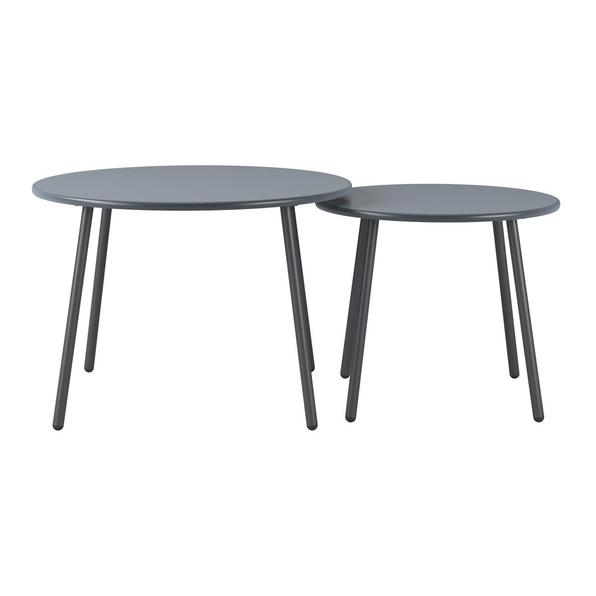 Loungegarnitur Nizza - Dunkelgrau/Hellgrau, MODERN, Textil/Metall (114/75/70cm) - Beldano