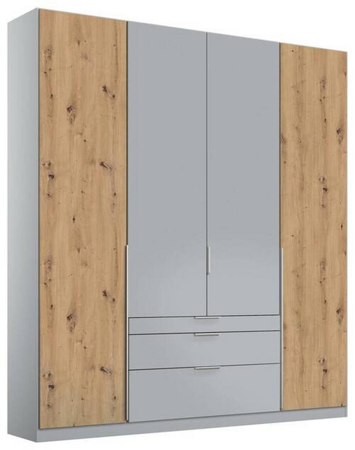 Drehtürenschrank mit Schubladen 181 cm Alabama Extra Hellgrau - Hellgrau/Eiche Artisan, MODERN, Holzwerkstoff (181/229/54cm)