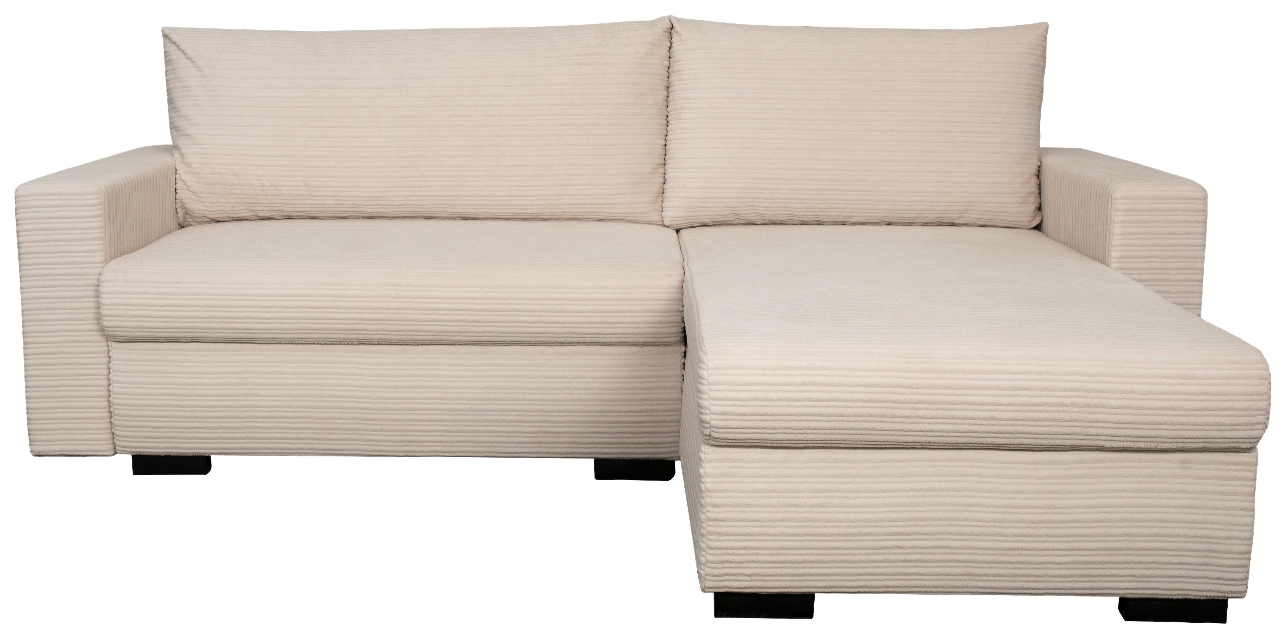 Rohová sedačka GENEVE, oboustranná, béžový manšestr - černá/béžová, Konvenční, textil/plast (225/167cm) - Mömax