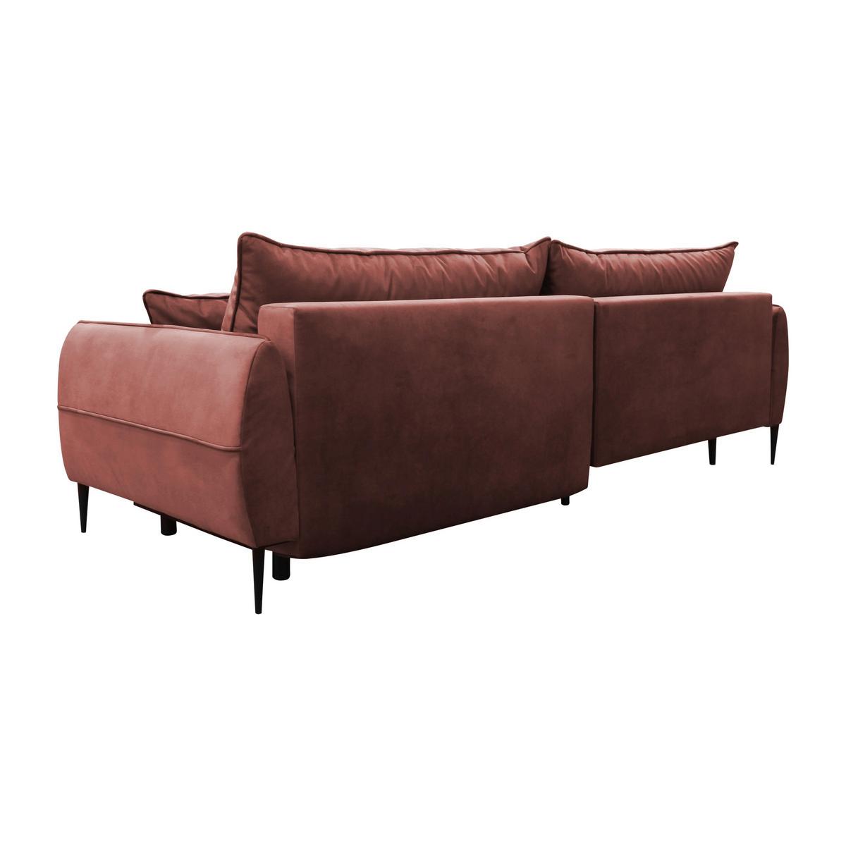 Ecksofa mit Bettkasten Letto 189x260 cm Velours Koralle - Koralle/Schwarz, Design, Textil (189/260cm) - MID.YOU
