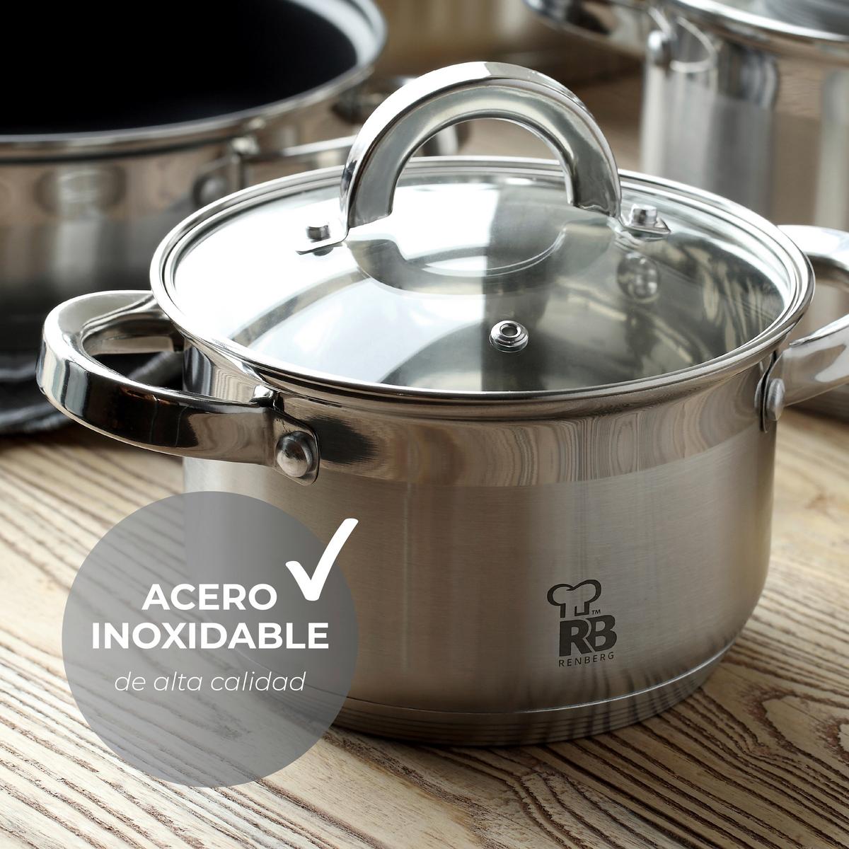 Kochtopf Alexander 3,6 Liter Edelstahl, Leichte Reinigung - Silberfarben, Basics, Glas/Metall (20cm)