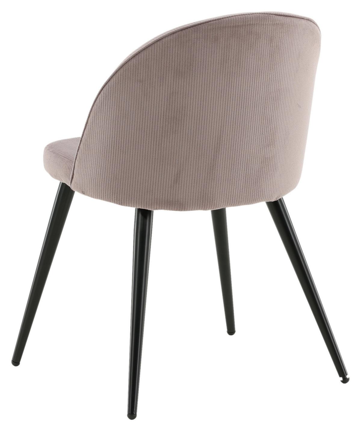 Stuhl-Set Velvet - Pink/Schwarz, Design, Textil/Metall (57/76,5/50cm) - Livetastic