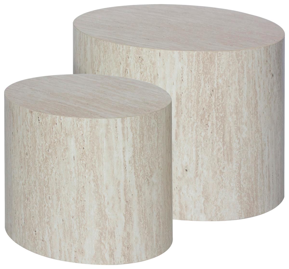 Beistelltischset Kairo Naturfarben 2-teilig - Naturfarben, Trend, Holzwerkstoff (48/38/38/32/40/30cm)