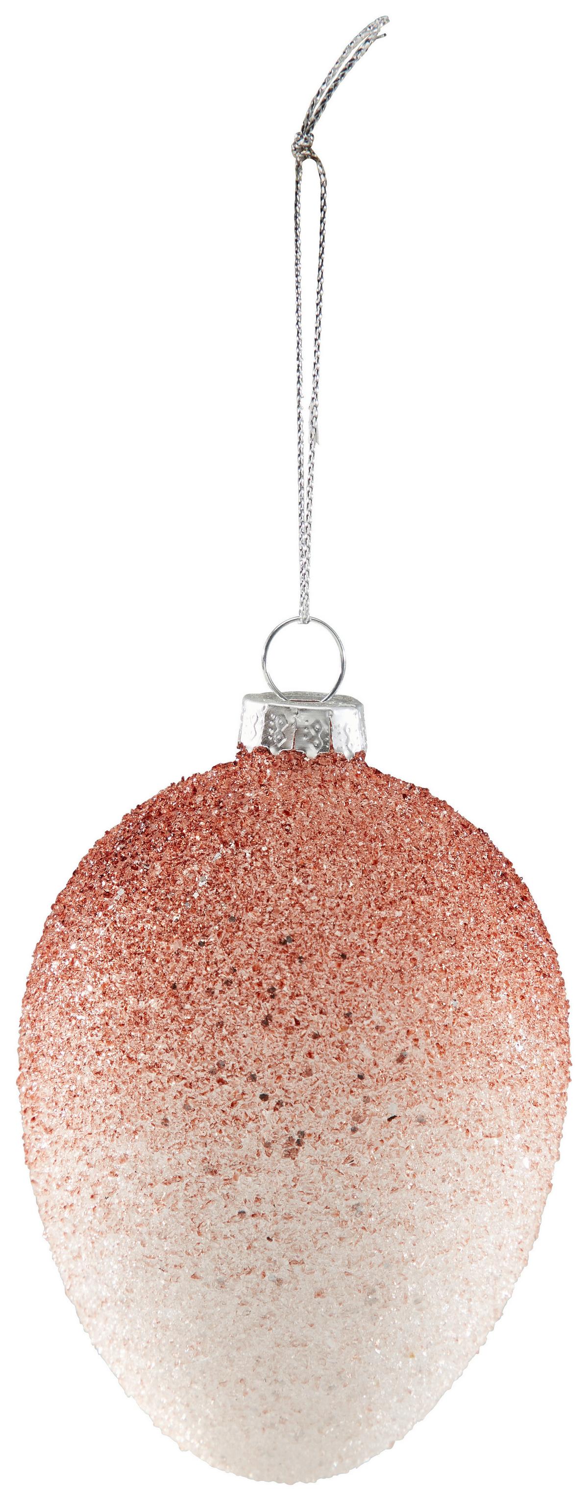 Dekoei aus Glas Alina DxH: ca. 7x10 cm - Pink/Silberfarben, Basics, Glas/Metall (7/10cm) - Luca Bessoni