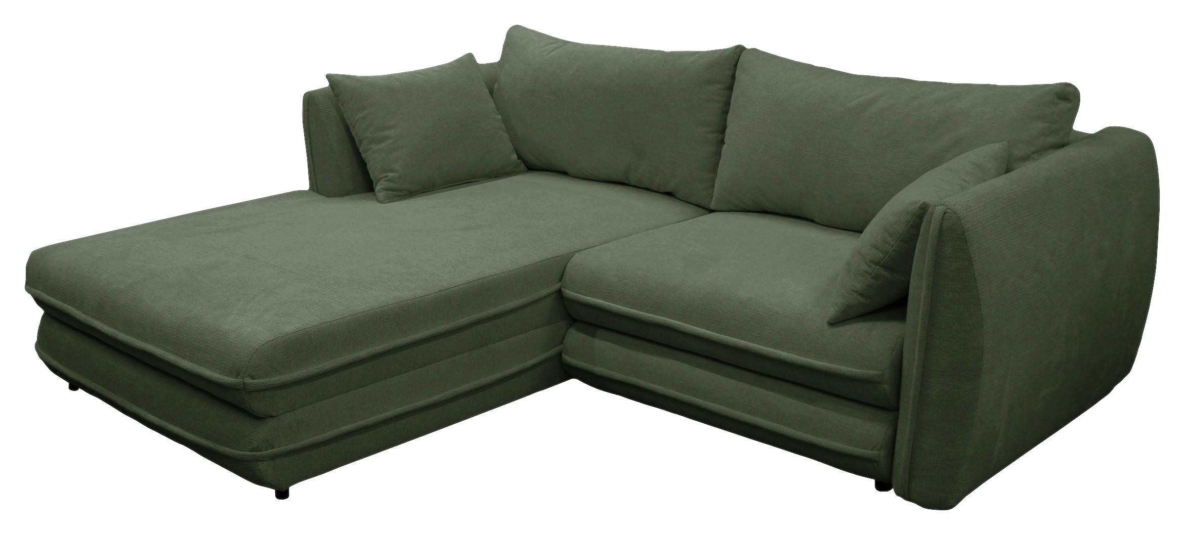 Ecksofa Vivaldi Grün S: 201x240 cm - Schwarz/Grün, Design, Textil (201/240cm) - MID.YOU