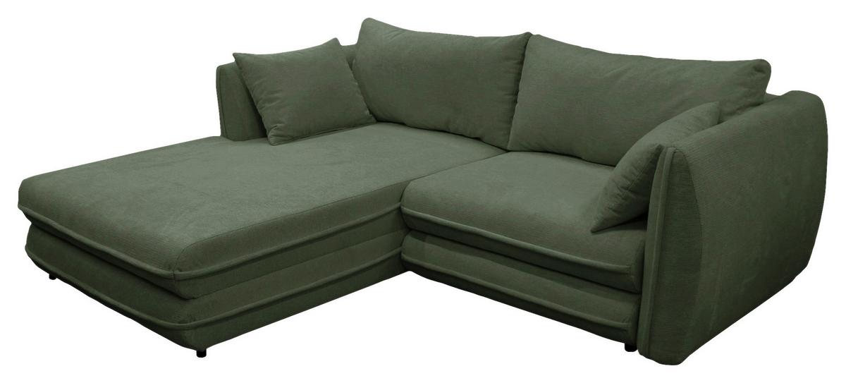 Ecksofa Vivaldi Grün S: 201x240 cm - Schwarz/Grün, Design, Textil (201/240cm) - MID.YOU