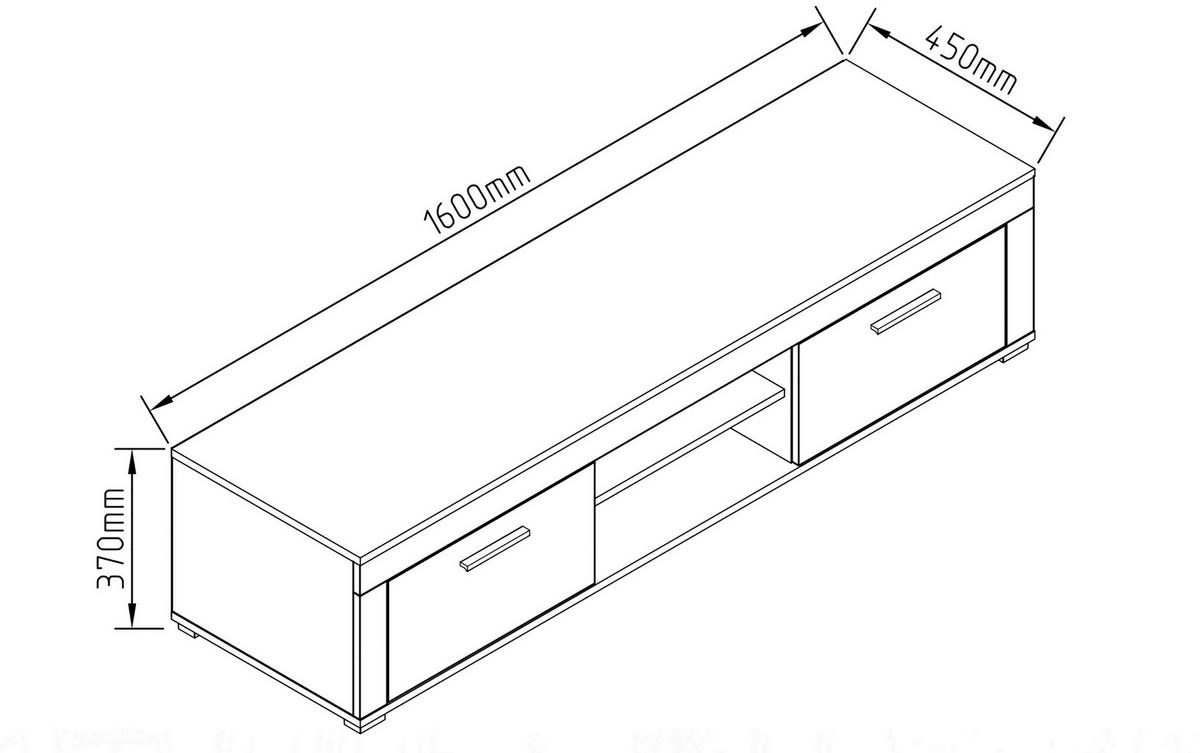 Lowboard Usilo Anthrazit Honigeiche Dekor - Honigeiche/Anthrazit, Design, Holzwerkstoff (160/37/45cm) - MID.YOU