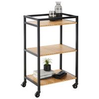 Univerzální vozík černá/přírodní - černá/přírodní barvy, Moderní, kov/plast (47/78/33cm) - Mömax