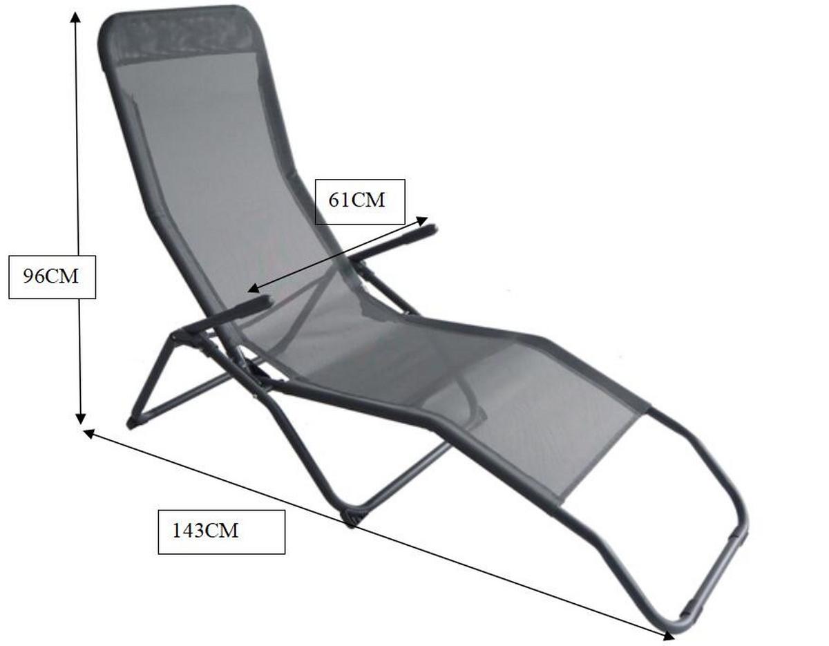 Bäderliege Sophie Aus Kunststoff/stahl, Klappbar - Grau, KONVENTIONELL, Kunststoff/Textil (145/98/59cm) - Ondega