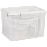 Ételtároló Készlet Deren 11 Részes - áttetsző/fehér, Basics, műanyag - Luca Bessoni