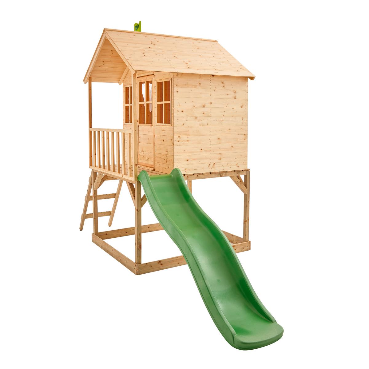 Spielturm Spielhaus Wald - Kieferfarben, KONVENTIONELL, Holz (306/230/137cm)