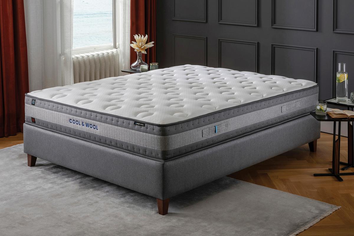 Taschenfederkernmatratze COOL & WOOL 90x200cm H3 H:28cm - Weiß/Grau, Basics, Textil (90/200cm) - Yatas