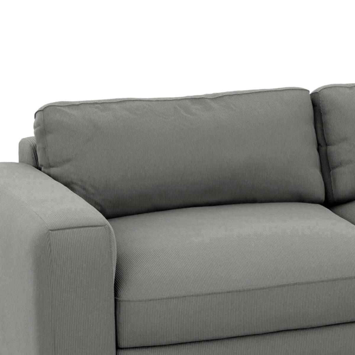 Ecksofa Bourbon, D. Grau S: 303x176 cm - Dunkelgrau/Schwarz, MODERN, Textil (303/176cm) - Trendmanufaktur