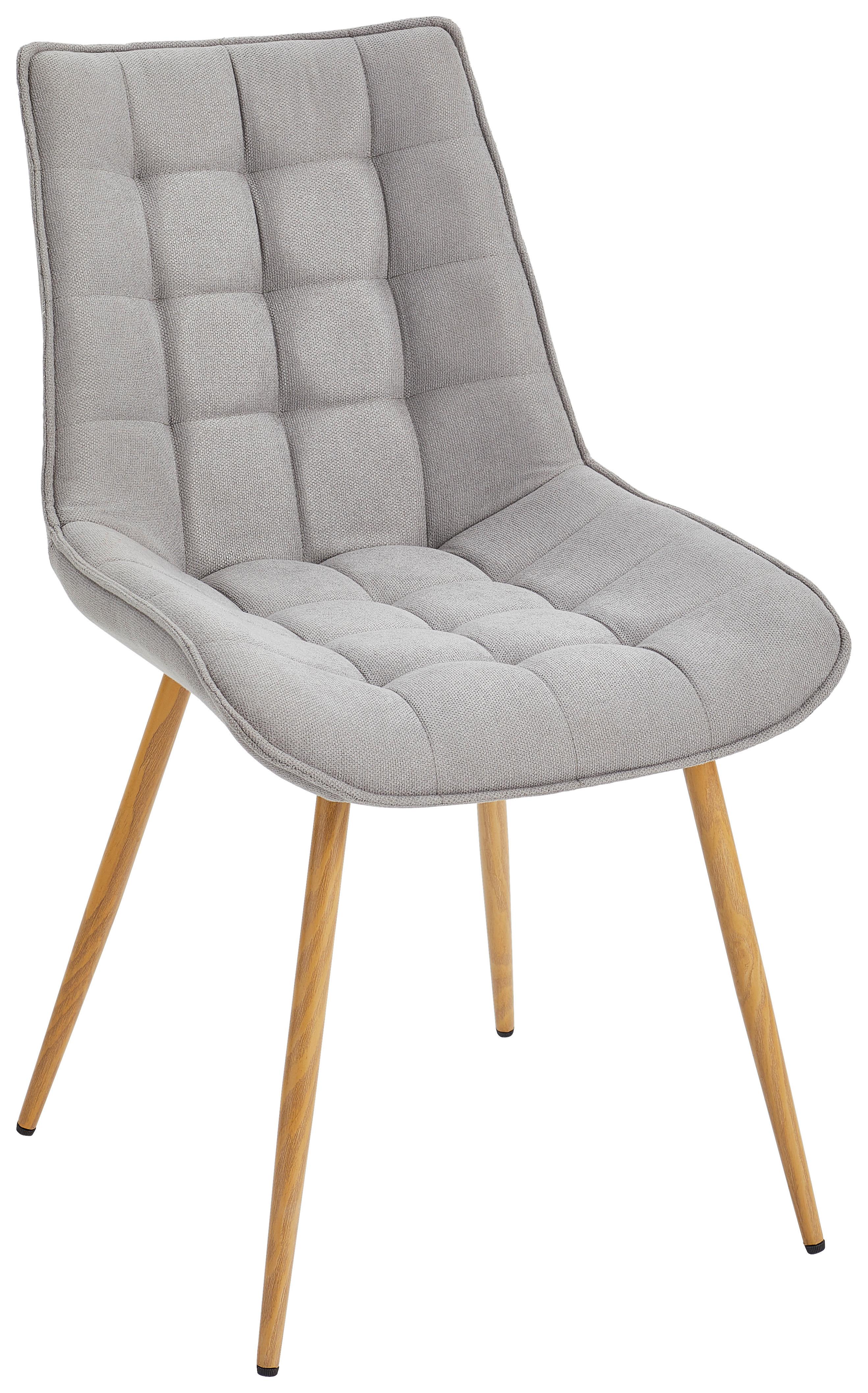 Stuhl Lena Eichefarben/Hellgrau B: 51 cm - Eichefarben/Hellgrau, MODERN, Textil/Metall (51/88/62cm) - Livetastic