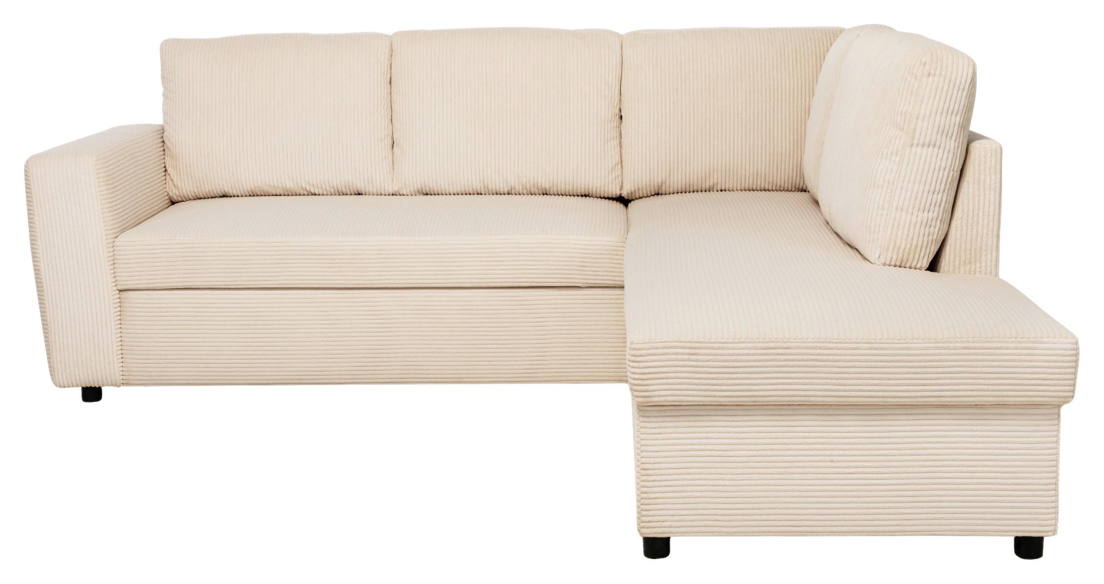 Ecksofa mit Schlaffunktion Toullouse perlmutt, 224x206cm - Perlmutt/Schwarz, Trend, Holz/Holzwerkstoff (224/206cm)